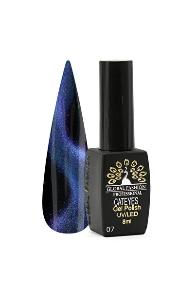 global fashion Полуперманентен лак за нокти 24D Котешко око 8 мл, 07