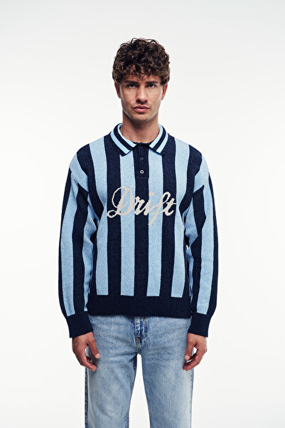 2512 Clothing Striped Polo Neck Sweater