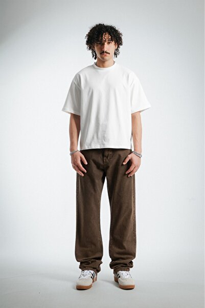 GRJ denim Faded Mocha Baggy Fit Brown Men's Jeans