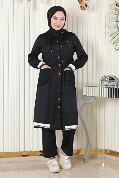 Modamihram Комплект с качулка и ребра, черен MSW19196-1