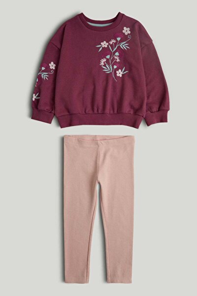 MOTHERCARE Pink Embroidered Sweatshirt and Leggings Outfit