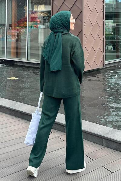 lamelif Λεπτομέρεια γιακά Διπλό Σετ Τσόκερ Σμαραγδένιο Πράσινο