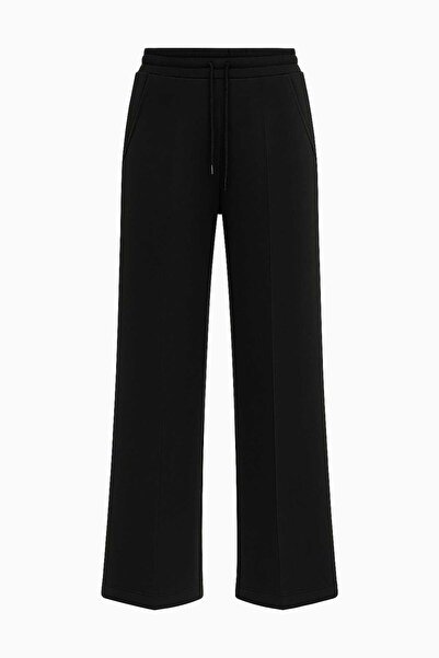 ECK MODA Women's Scuba Fabric Pleated Elastic Waist Palazzo Pants