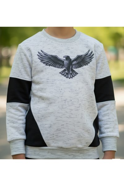 COMS'S Kartal Baskılı Garnili Çocuk Sweatshirt