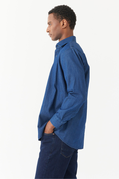 PAULMARK Ανδρικό κανονικό τζιν πουκάμισο