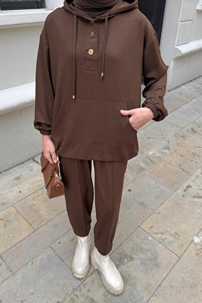 lamelif Hooded Double Suit Bitter Brown