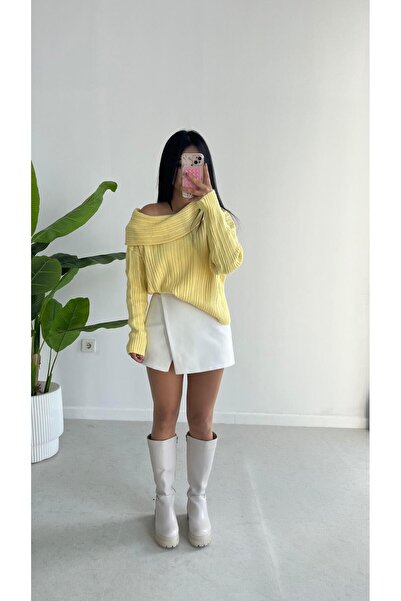 Pera Degaje Yaka Kazak - Sarı