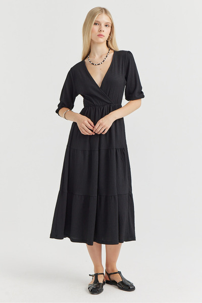 PAULMARK Women's V-Neck Textured Dress