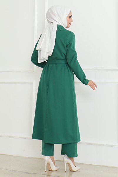 Modamihram Pearl Detailed Suit Emerald Msw19216-4