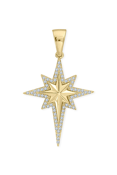 Aslı Gold Taşlı Altın Kuzey Yıldızı Kolye Ucu (UC0332)