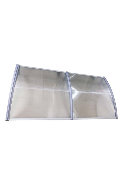 MAPROFI Door canopy 200x100cm awning shelter roof Grey-Transparent