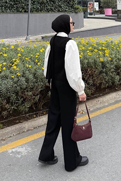 lamelif V-Neck Vest Set Black