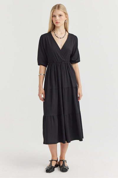 PAULMARK Women's V-Neck Textured Dress