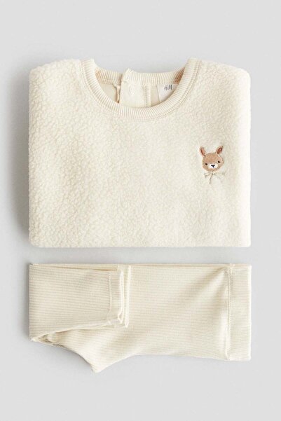 H&M 2-piece teddy and jersey set