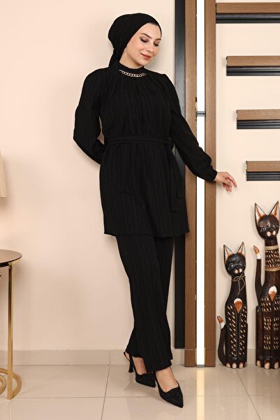 Modamihram Chain Detailed Suit Black Msw19140-1