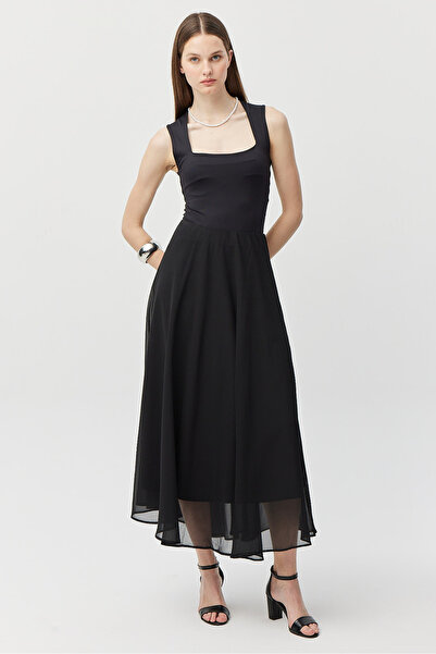 PAULMARK Γυναικεία φούστα σιφόν με επένδυση