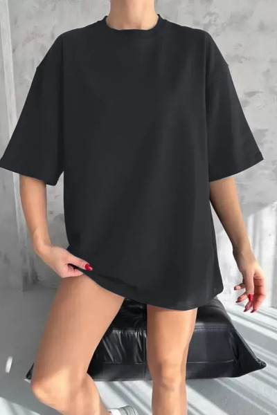 YAKAMEL تي شيرت نسائي كبير الحجم بتصميم صديق الرجل