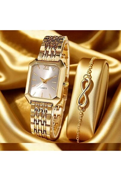 OEM 14K Gold Plated "Eternal Shine" Watch and Bracelet Set - The Elegance of Infinite Love