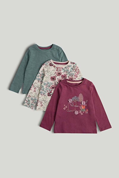 MOTHERCARE 3 Pack Woodland Long-Sleeved T-Shirts