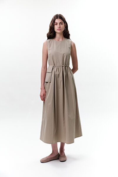 Manuka Belt Detail Sleeveless Dress Green