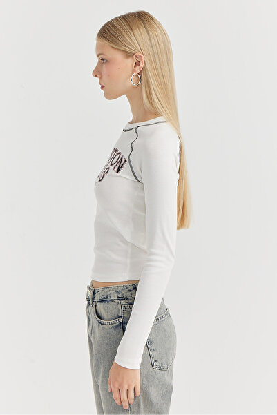 PAULMARK Women's Written Corded Fabric Blouse