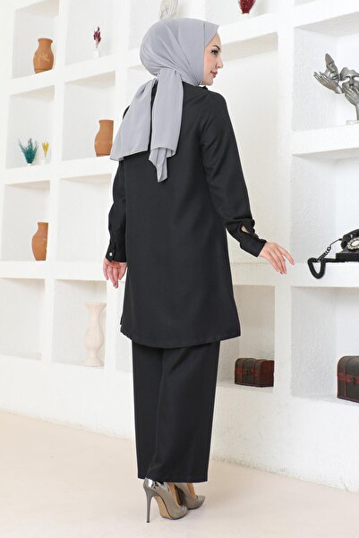 Modamihram Ruffle Detailed Suit Black Msw19224-1