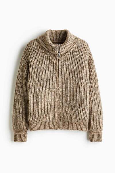 H&M Rib-knit zip-through cardigan