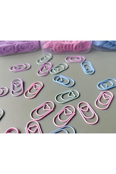 Bumelo 100 قطعة من مشابك الورق الصغيرة على شكل قلب، مستلزمات أساسية للقرطاسية...