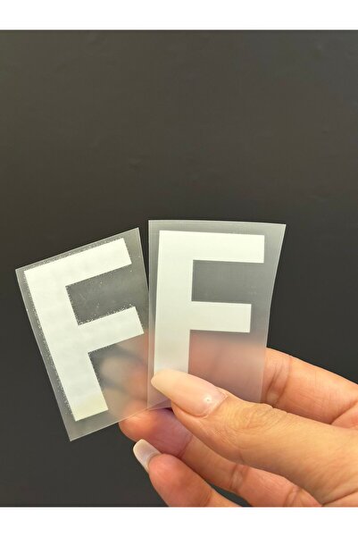 Gönülden Tasarım Literele F lipite cu fier de călcat, imprimare prin transfer, 5x3 cm, alb