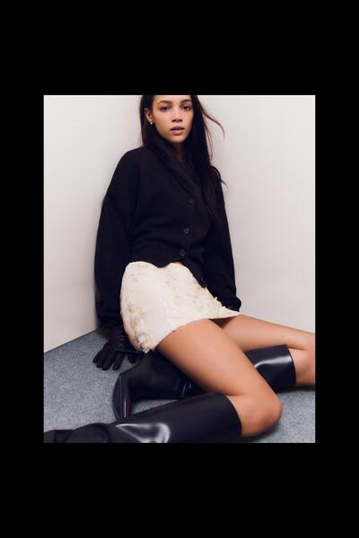 Bershka Sequin mini skirt