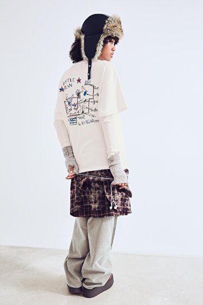 Bershka Home Alone baskılı oversize kısa kollu tişört