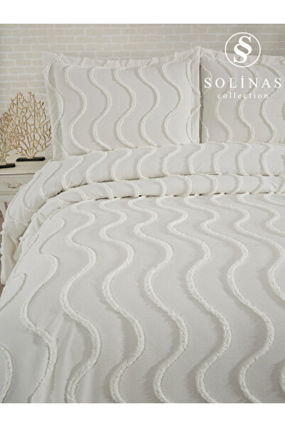 Solinas Collection Neva Çift Kişilik İnce Pike Krem Yatak Örtüsü (250 cm x 260