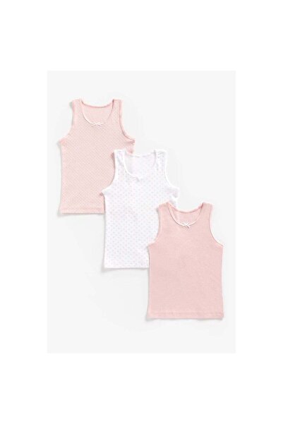 MOTHERCARE Pink and White Sleeveless Vests - 3 Pack