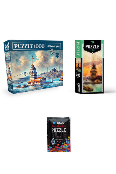 Neverland 1000 PARÇA PUZZLE KIZ KULESİ VE 230 PARÇA KIZ KULESİ VE PUZZLE YAPIŞTIRICISI