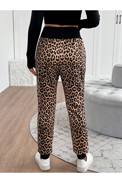 JANES Women's High Waist Lace-Up Patterned Two Thread Pants, Relaxed Fit Jogger Pants