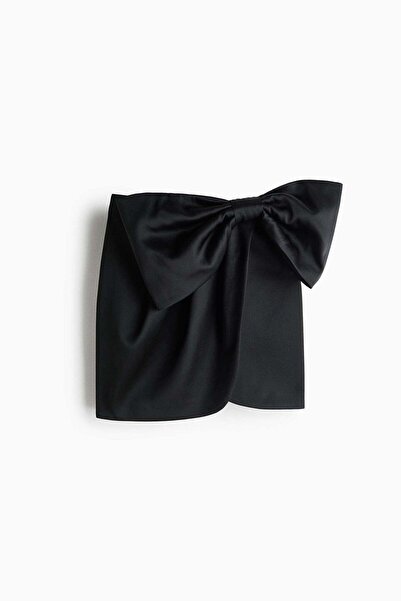 H&M Bow-detail satin skirt