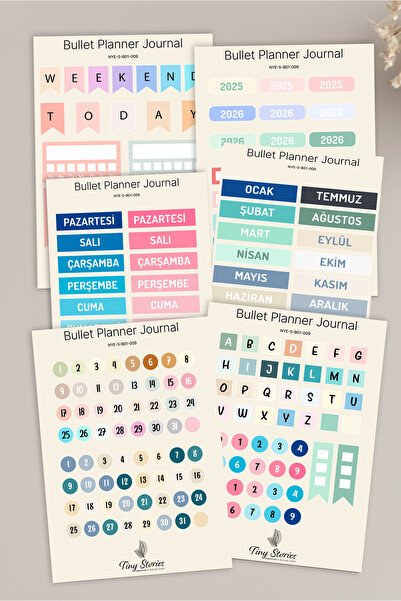 tinystoriestr مجموعة ملصقات بوليت جورنال - 6 صفحات / مفكرة، ألبوم صور، دفتر ي...