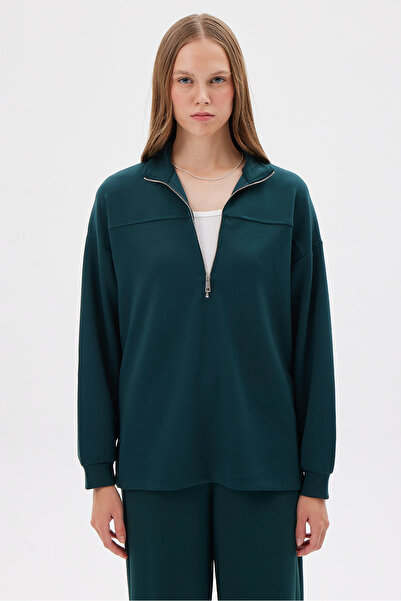 PAULMARK Women's Half Zipper Sweat Top