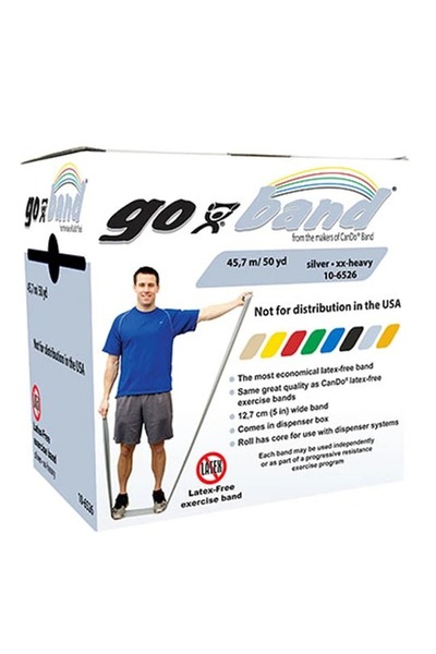 Cando Go-Band Resistance Exercise Band Silver (Xx-Heavy) 45.7 Mt -10-6426