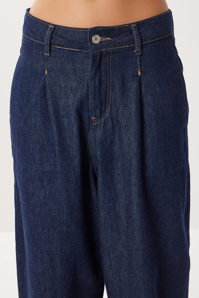 Lovelyİstanbul High Waist Loose Jeans P0289 Lri0027 Dark Blue