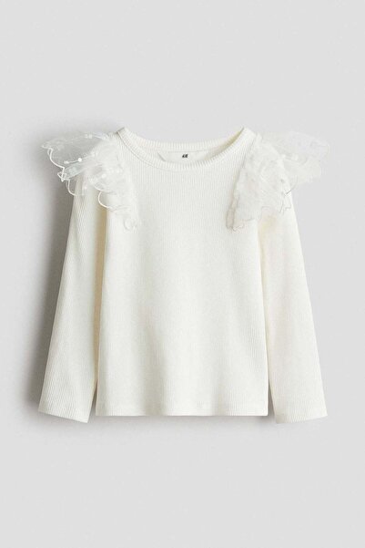 H&M Tulle-detail cotton top
