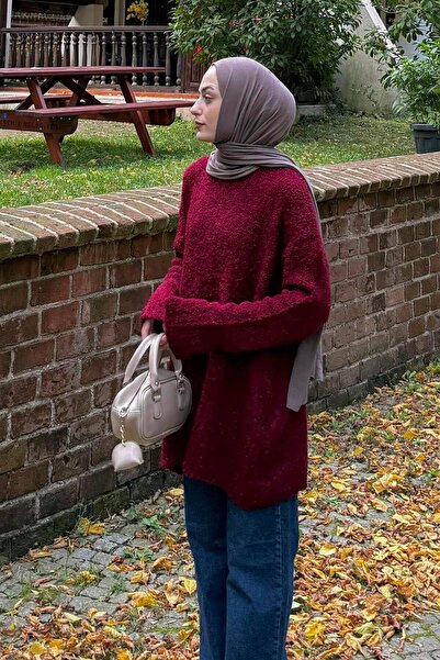 lamelif Πουλόβερ Μπουκλέτ Βουργουνδίας