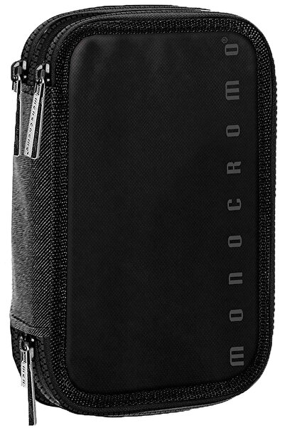 Next Plus حقيبة أقلام رصاص مونوكرومو مكونة من 3 طبقات، حقيبة أقلام رصاص للعودة إلى المدرسة