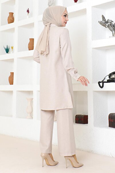 Modamihram Ruffle Detailed Suit Beige Msw19224-3