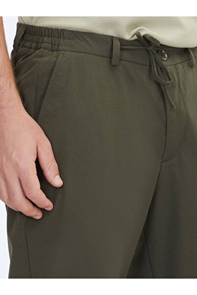 Kip Khaki Woven Jogging Fit Casual Pants