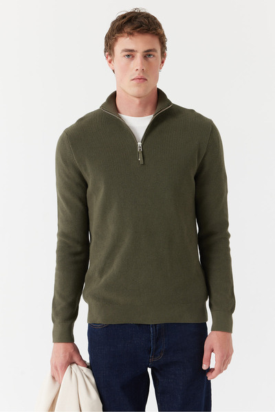 PAULMARK Ανδρικό πλεκτό πουλόβερ με γιακά με μισό φερμουάρ