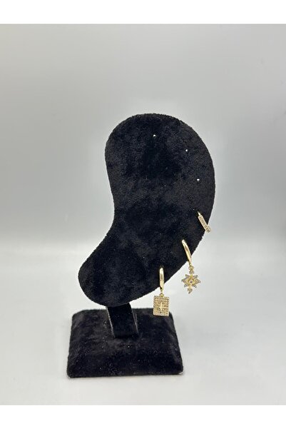 MyladyAccessoriess أقراط مجموعة بولار ستار (فولاذ) ذهبية