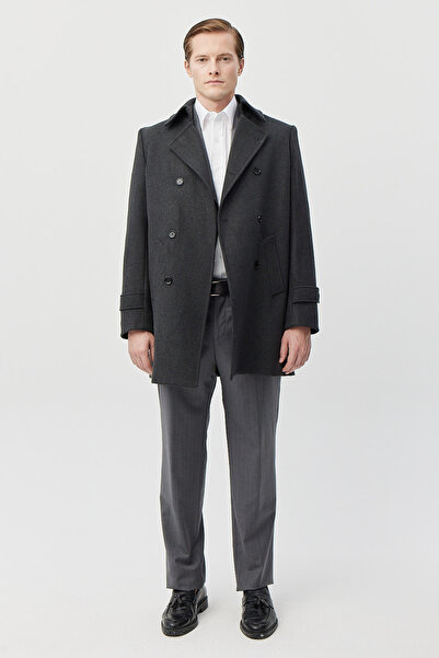 PAULMARK Men's Waist Detailed Short Coat