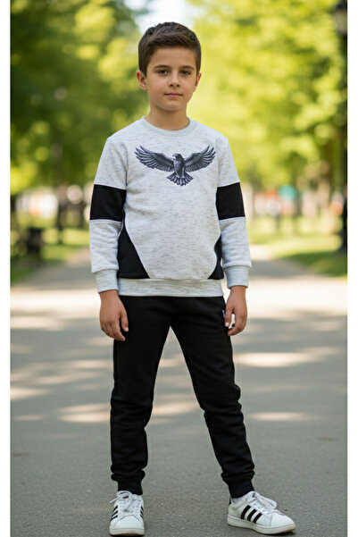 COMS'S Детска суитшърт с качулка и печат на орел