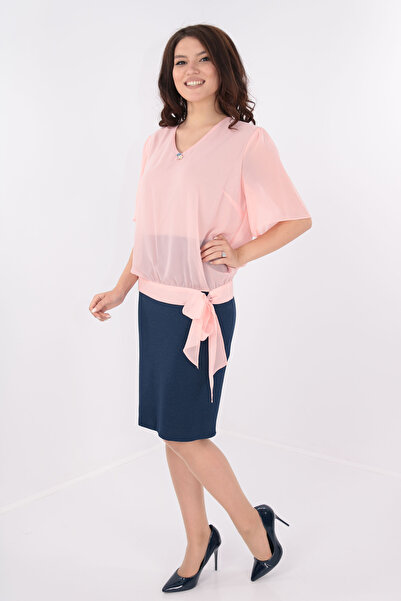 Vanessa Line RO Navy blue dress and pink veil